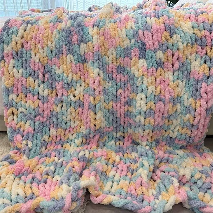 Pink Chunky Knit Blanket high quality